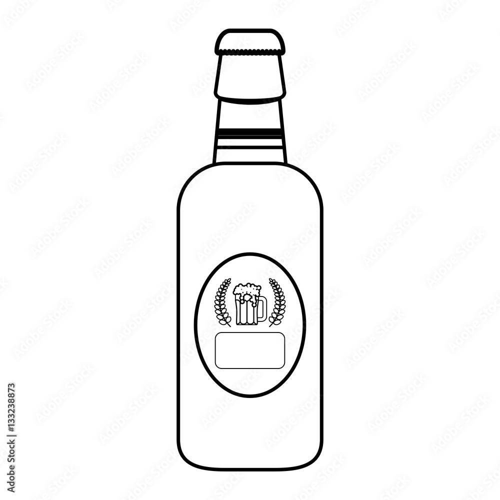 Bottle of beer icon vector illustration graphic design Bottle of beer icon vector illustration graphic design