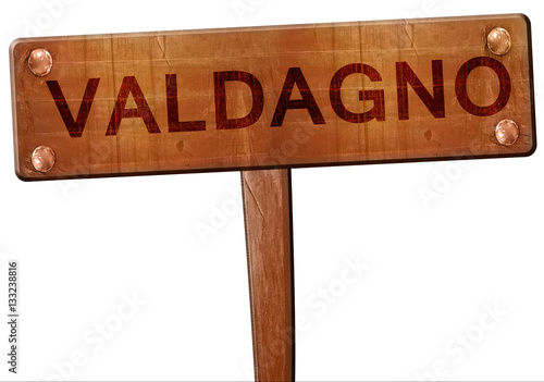 Valdagno road sign, 3D rendering photo