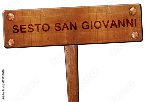 Sesto san giovanni road sign, 3D rendering