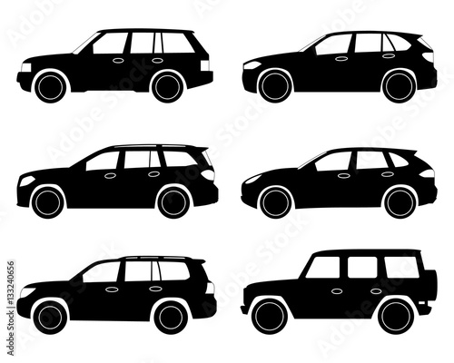 car icon. suv set.