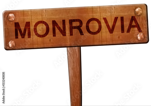 monrovia road sign, 3D rendering