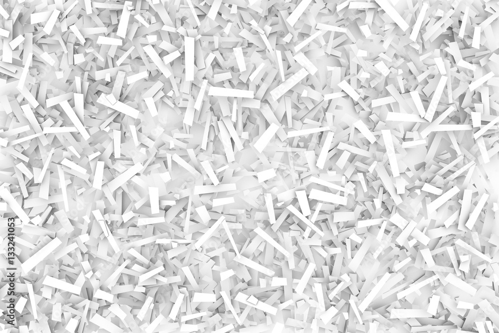 Tangled Pile of White Geometric Confetti Shapes on a Bright Back Tangled Pile of White Geometric Confetti Shapes on a Bright Back