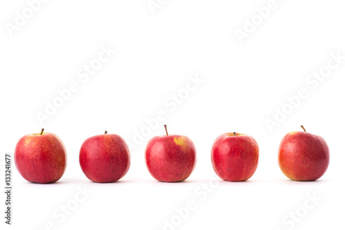 Line of red apples