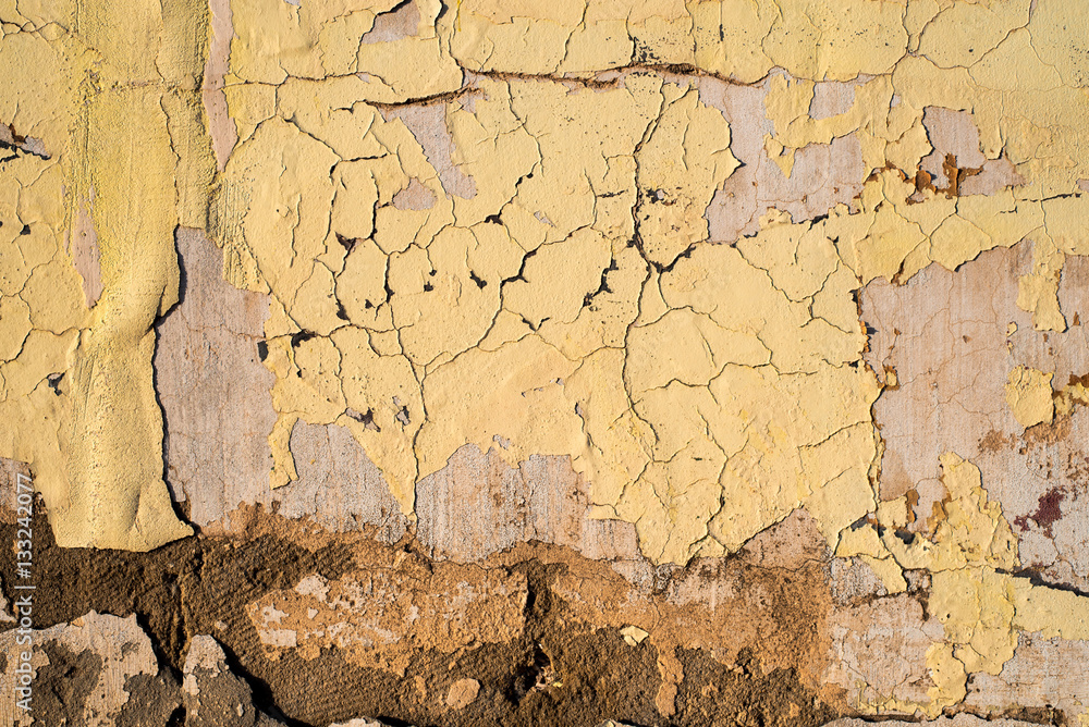 Fototapeta premium Old cracked cement wall