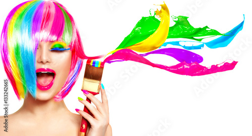 Obraz na plátne Dyed hair humor concept