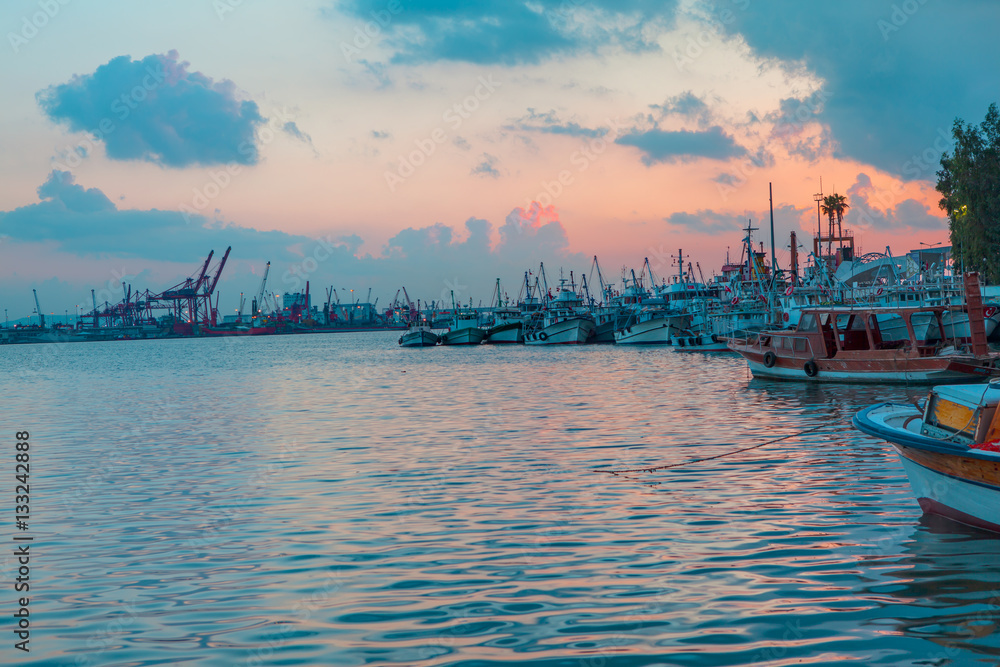 Naklejka premium Mersin port is lagerst port in Mediterranean Region