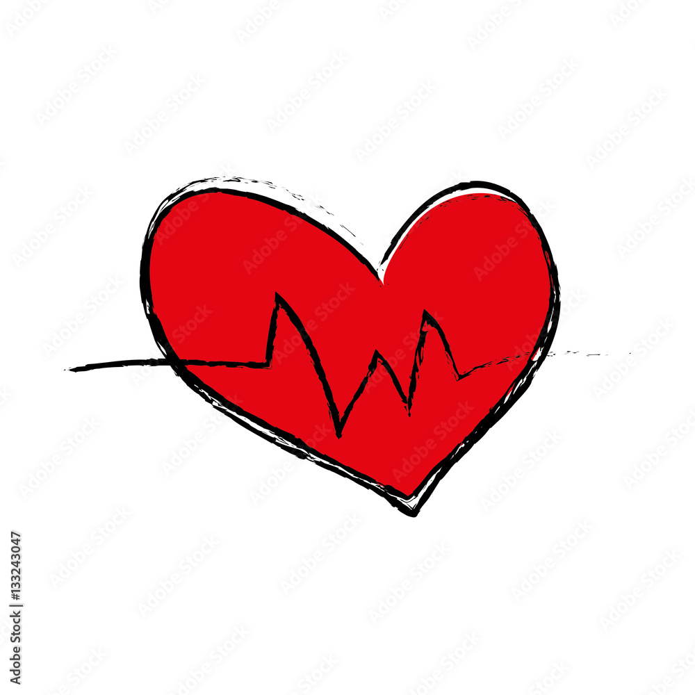 Heart medical healthcare icon vector illustration graphic design