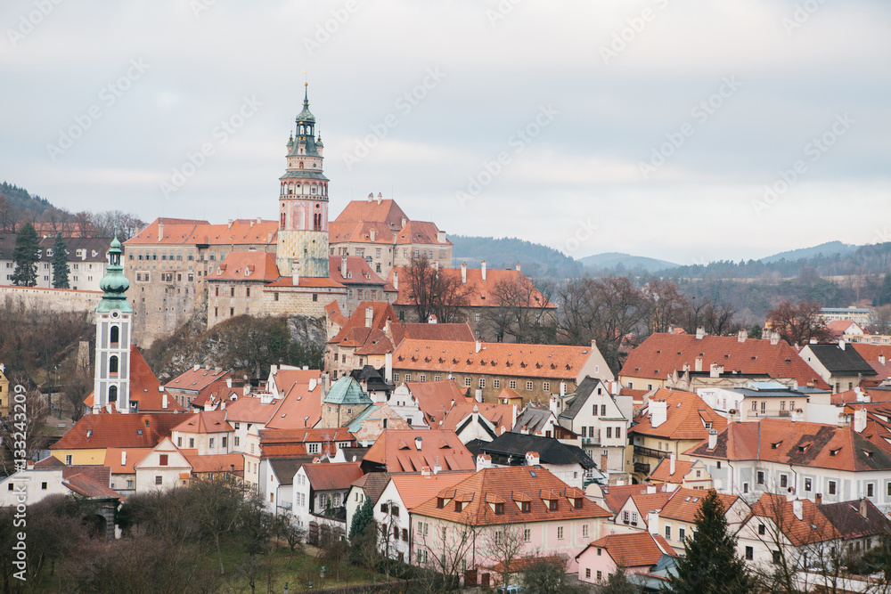 View of Cesky Krumlov, Czech Republic. Europe.