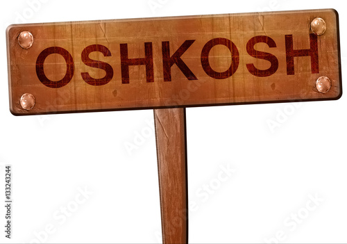 oshkosh road sign, 3D rendering