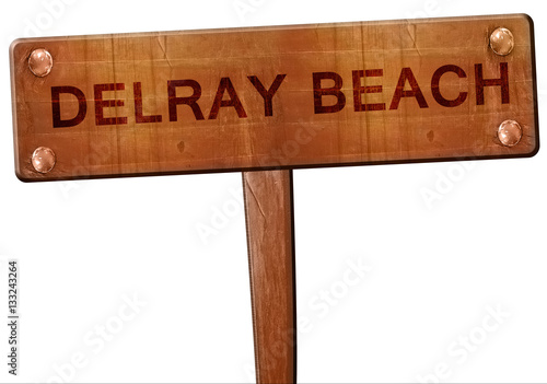 delray beach road sign, 3D rendering photo