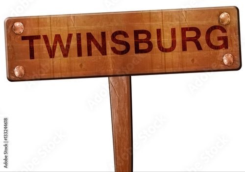 twinsburg road sign, 3D rendering photo