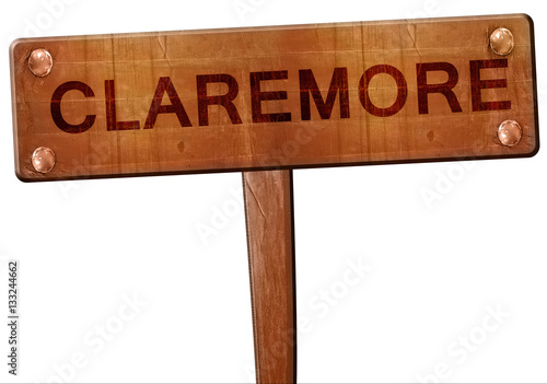 claremore road sign, 3D rendering photo