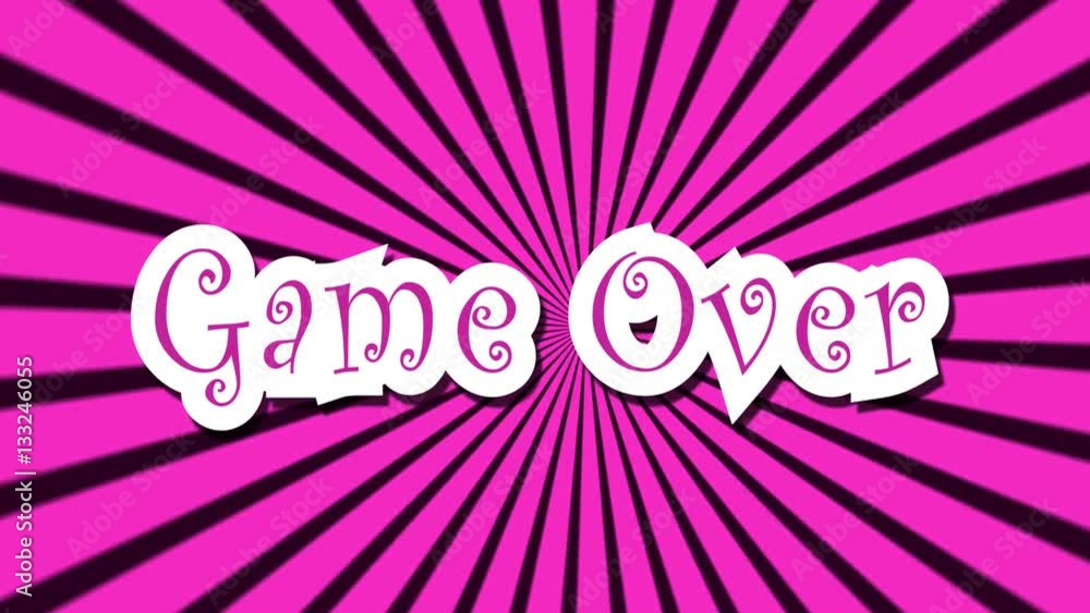 Game Over Typography Retro Animation Color Motion Background Hd Footage