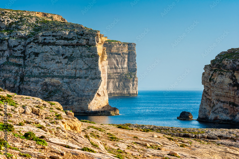 Cliffs on West Coast of Gozo Malta
