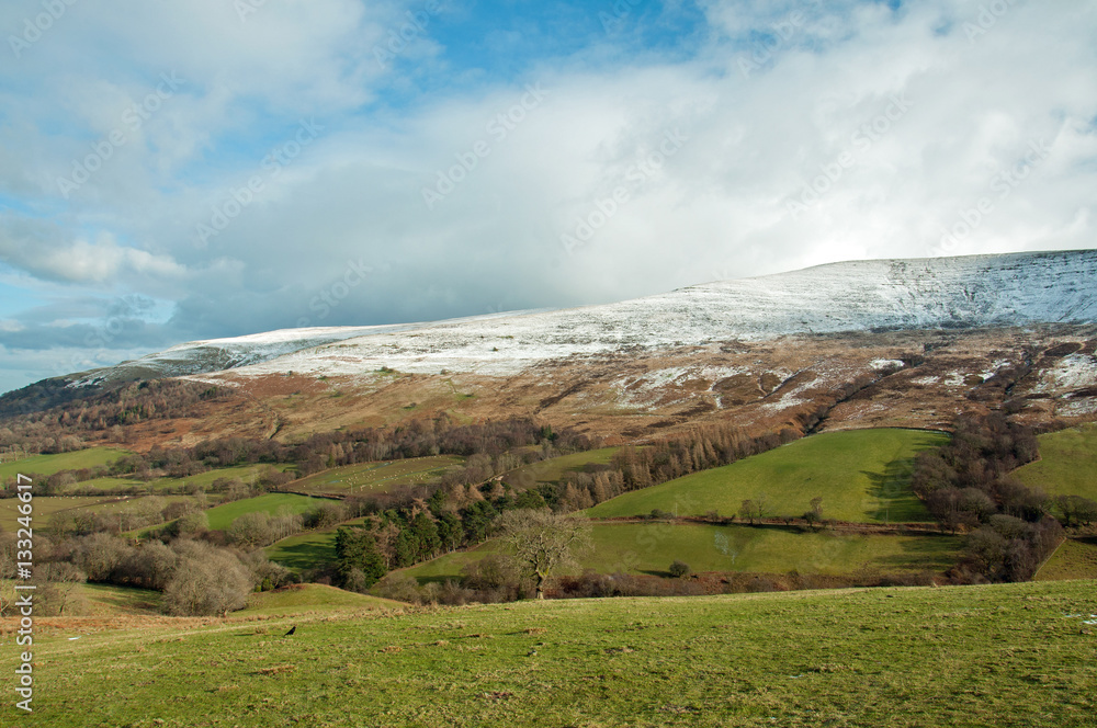 Winter in the Brecon beacons of Wales.