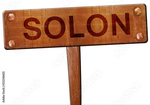 solon road sign, 3D rendering photo