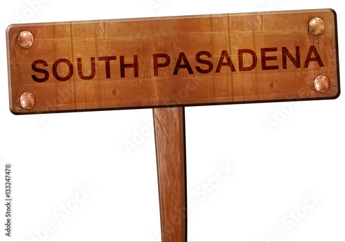 south pasadena road sign, 3D rendering photo