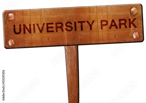 university park road sign, 3D rendering