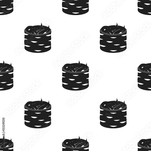 Gunkan maki icon in  black style isolated on white background. Sushi pattern stock vector illustration.