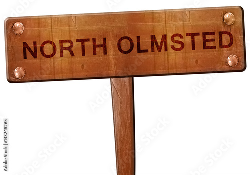 north olmsted road sign, 3D rendering photo