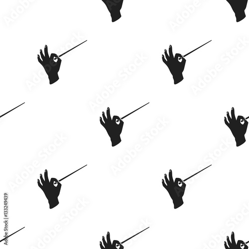 Conductor orchestra icon in  black style isolated on white background. Theater pattern stock vector illustration
