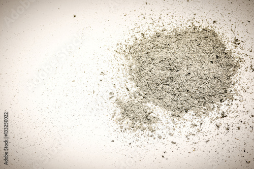 Ashes, a pile of ash isolated on a white background