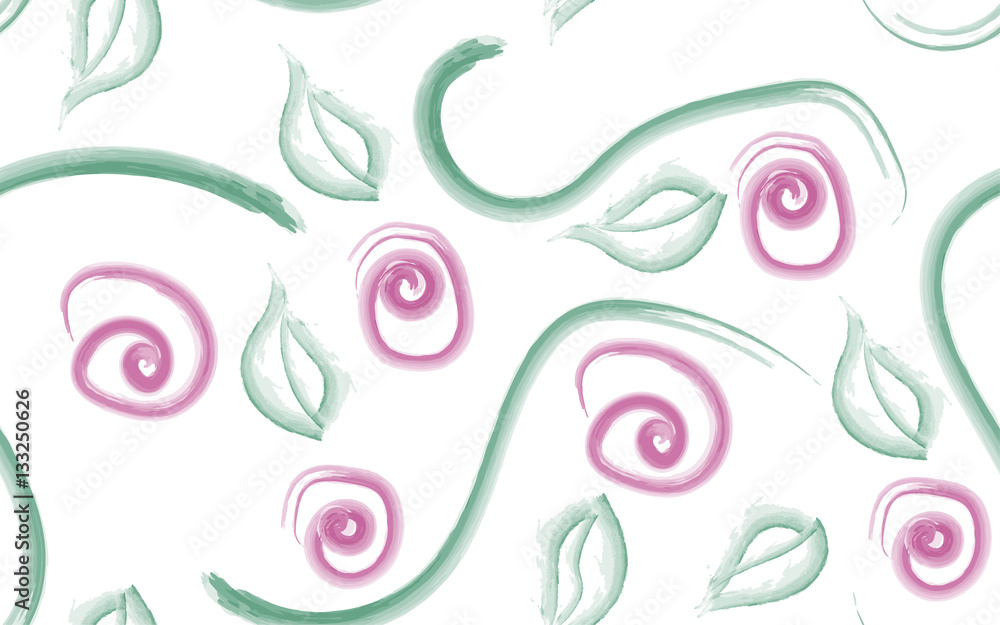 Fototapeta premium Seamless pattern watercolor roses, vector