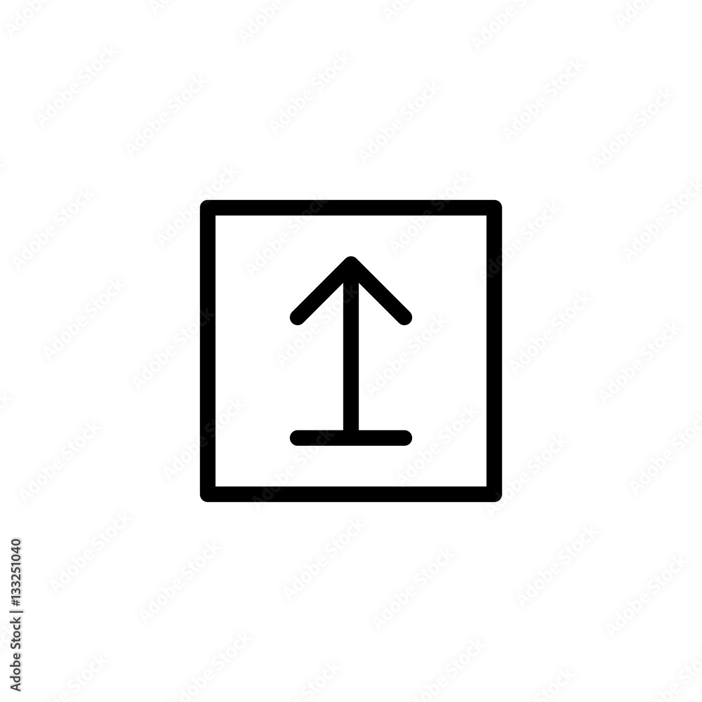 thin line this side up sign icon on white background thin line this side up sign icon on white background