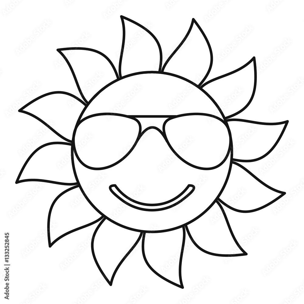 Sun icon, outline style Sun icon, outline style