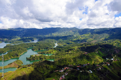 Panoramic view from Rock of Guatape in  Medellin, Colombia  © sevenkingdom