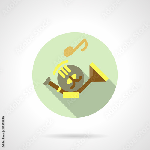 Tenorhorn flat round vector icon