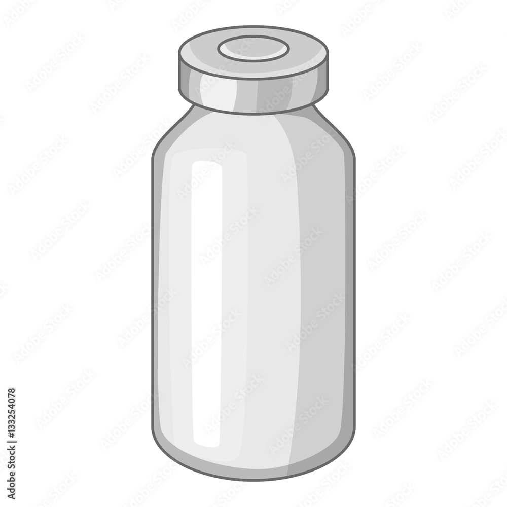 Glass medicine bottle icon, cartoon style Glass medicine bottle icon, cartoon style