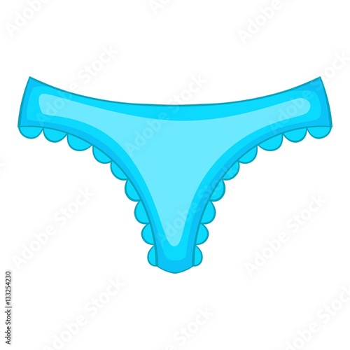 Blue woman panties icon, cartoon style
