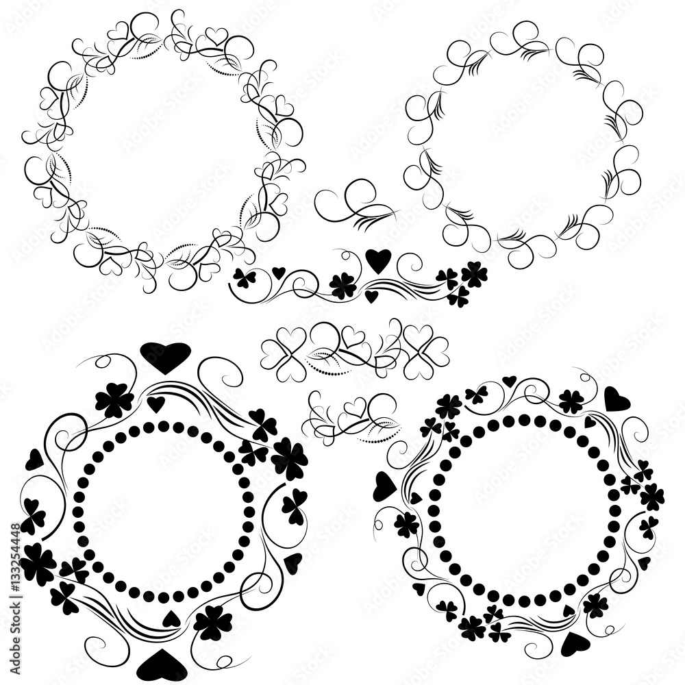 Elements of a pattern arranged in a circle for your creativity at the center Elements of a pattern arranged in a circle for your creativity at the center
