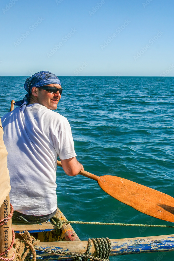 Man with a paddle