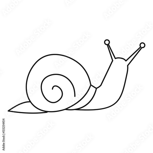 Snail icon, outline style