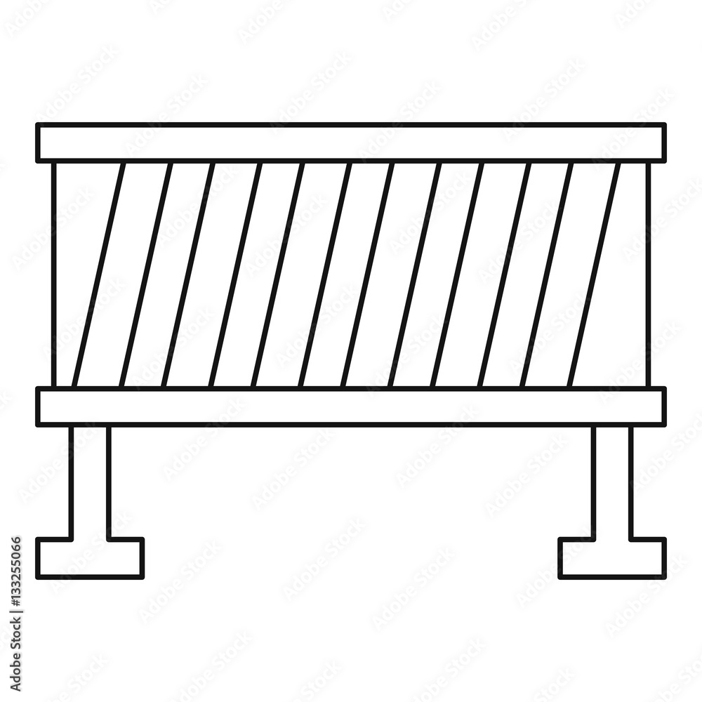 Road barrier icon, outline style Road barrier icon, outline style