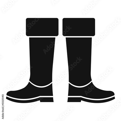 Rubber boots icon, simple style