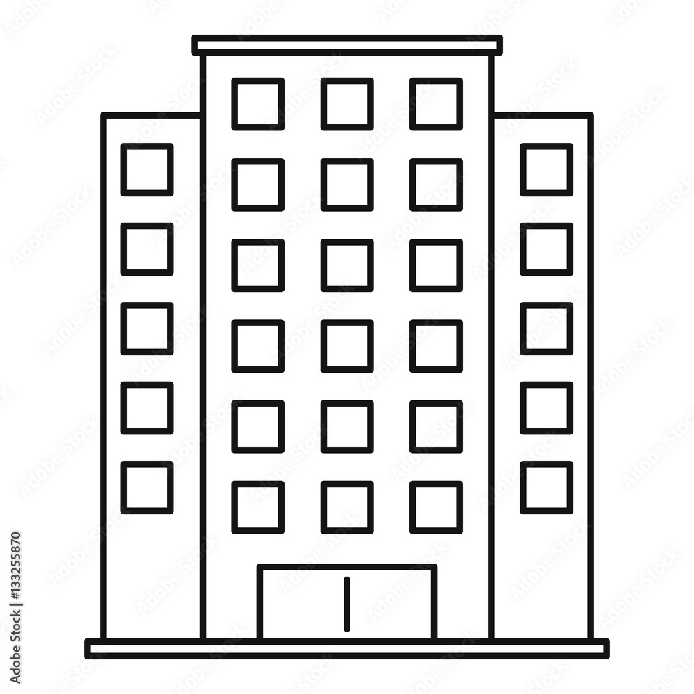 Skyscraper icon, outline style Skyscraper icon, outline style