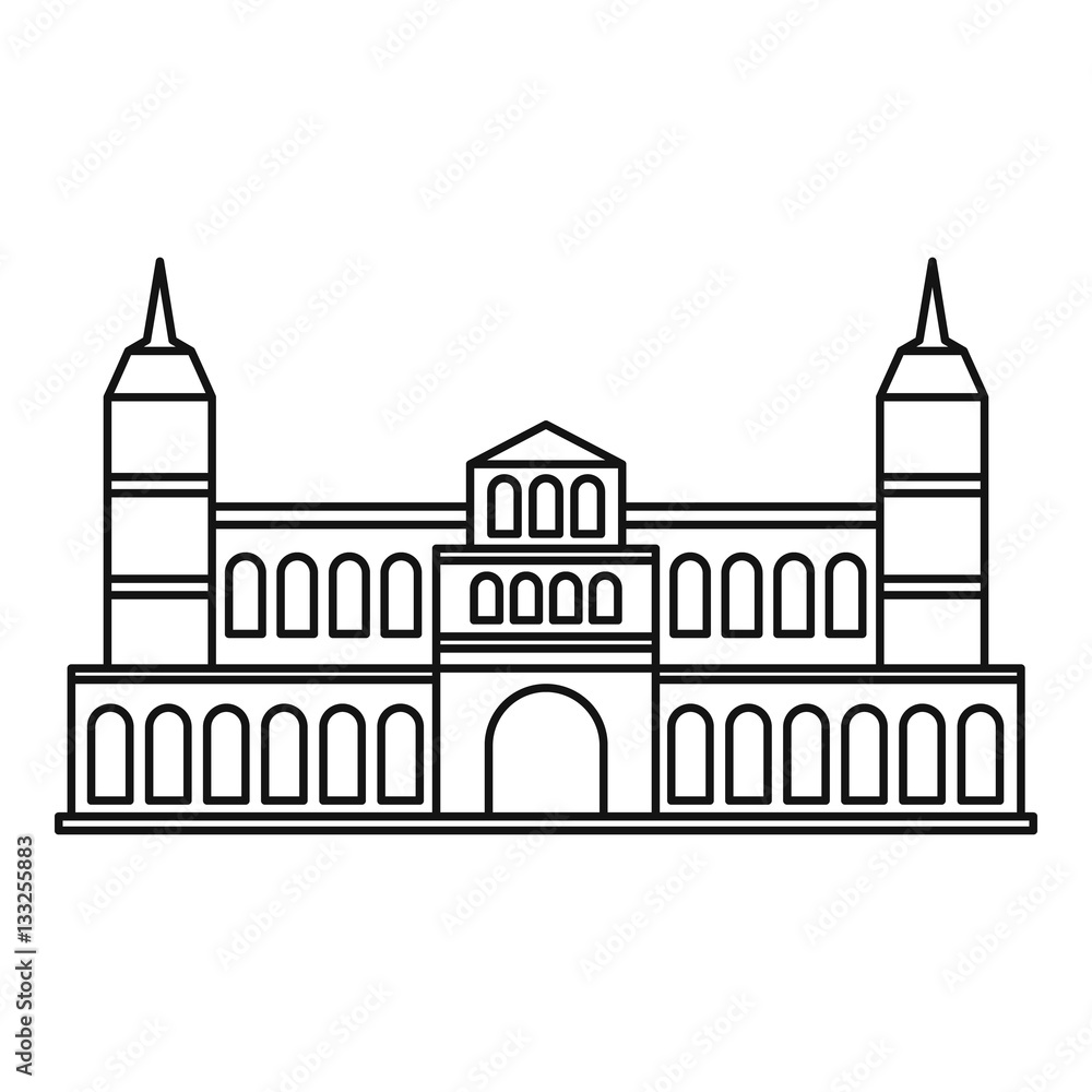 Fototapeta premium Castle icon, outline style
