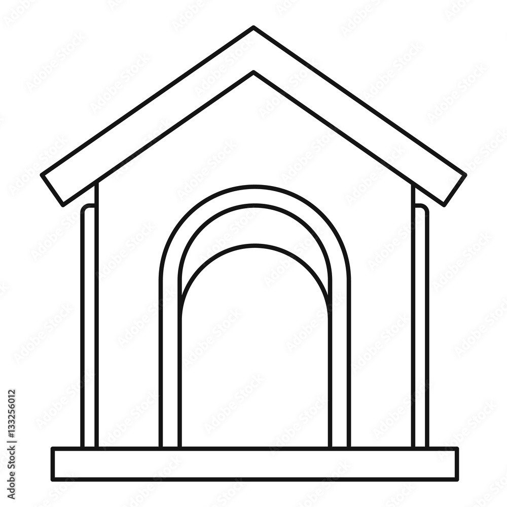 Fototapeta premium Toy house at playground icon, outline style