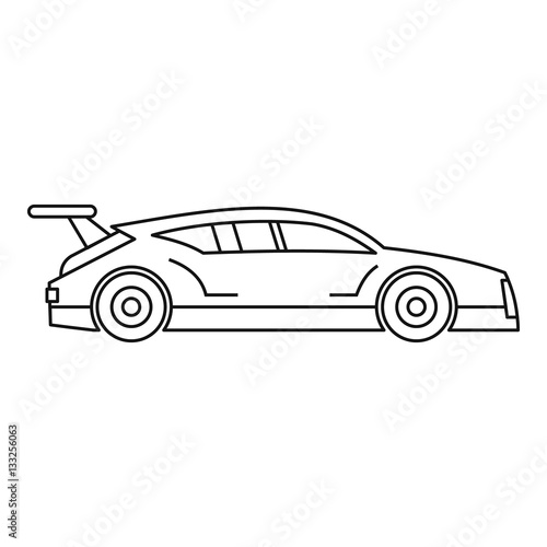 Racing car icon, outline style