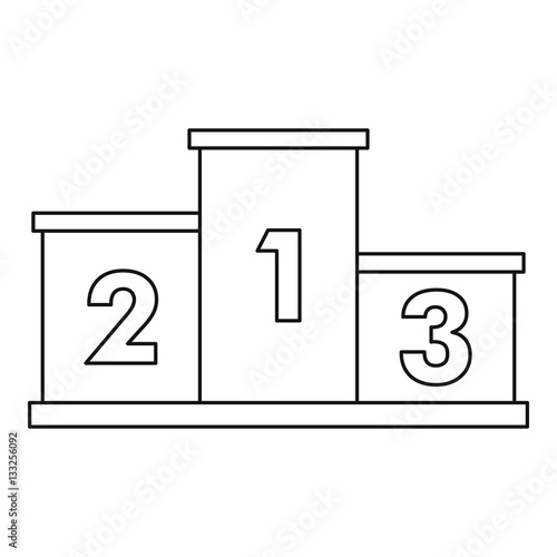 Empty winners podium icon, outline style