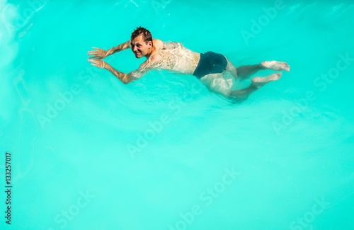 Relaxing in a pool