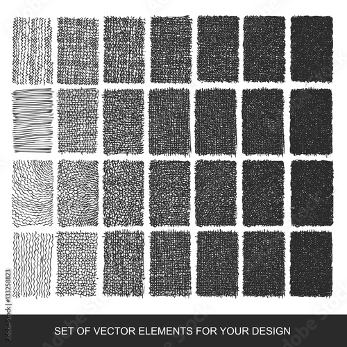 Set drawing gradient texture brushes. Hand-drawn abstract design