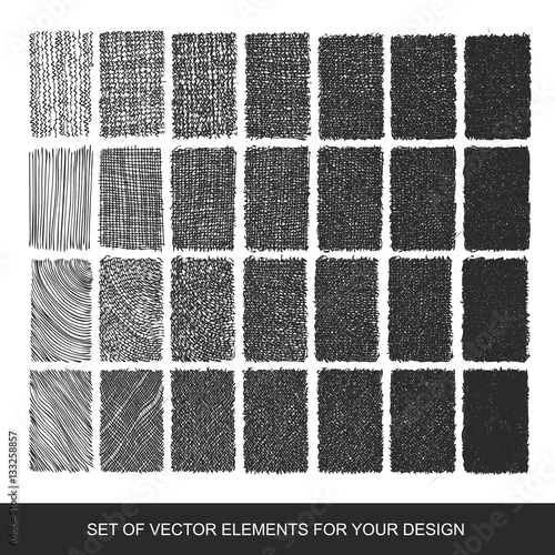 Set drawing gradient texture brushes. Hand-drawn abstract design