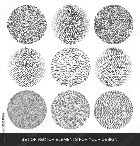 Hand drawn grunge, gradient textures and brushes. Artistic vecto