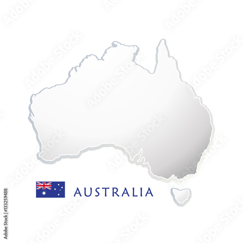 Map of Australia and Australian flag vector illustration for Australia Day greeting cards or web banners design. Advertising, Celebration, Congratulation.