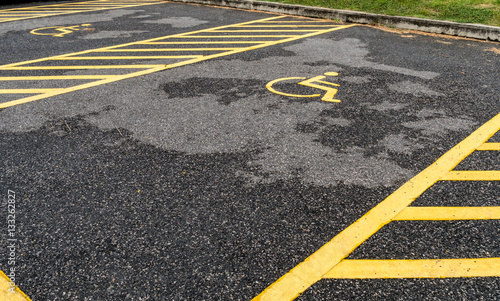 Handicapped sign in car park