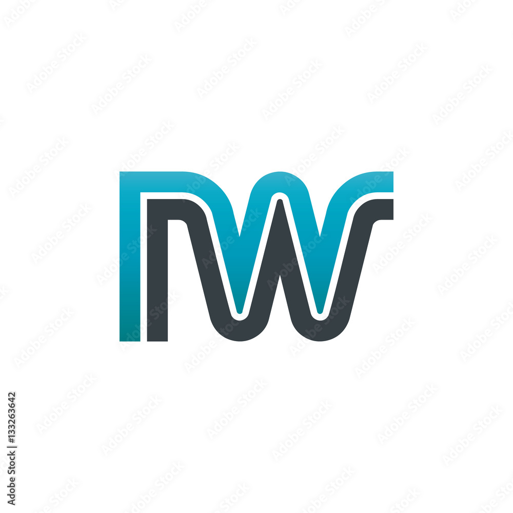 Initial Letter NW RW Linked Design Logo Initial Letter NW RW Linked Design Logo